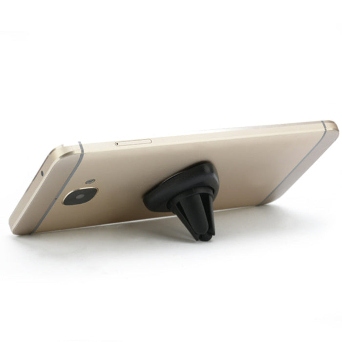 Mobile Phone Holder for Vehicle Air Vent Clip: black, rose gold ring, minimal geometric style