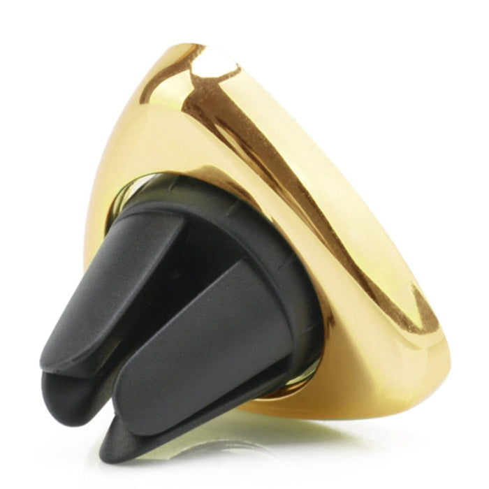 Mobile Phone Holder for Vehicle Air Vent Clip: black, rose gold ring, minimal geometric style