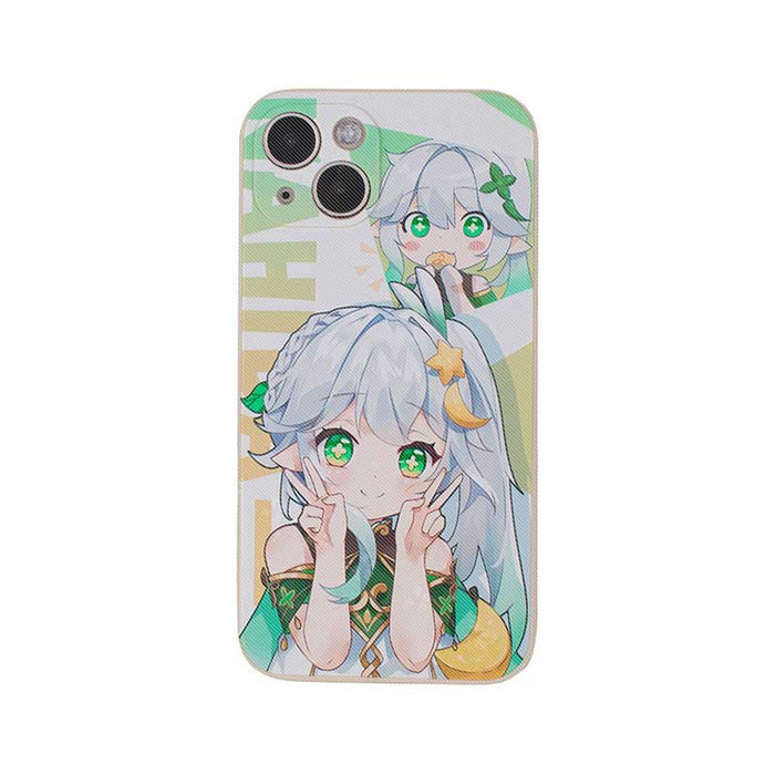 Modern Genshin Character Phone Cases: red, blue anime-style game characters, colorful anime/cartoon character art style