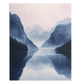 Mountain Landscape Puzzle with 500 Pieces: blue, navy misty mountain lake landscape, realistic landscape style