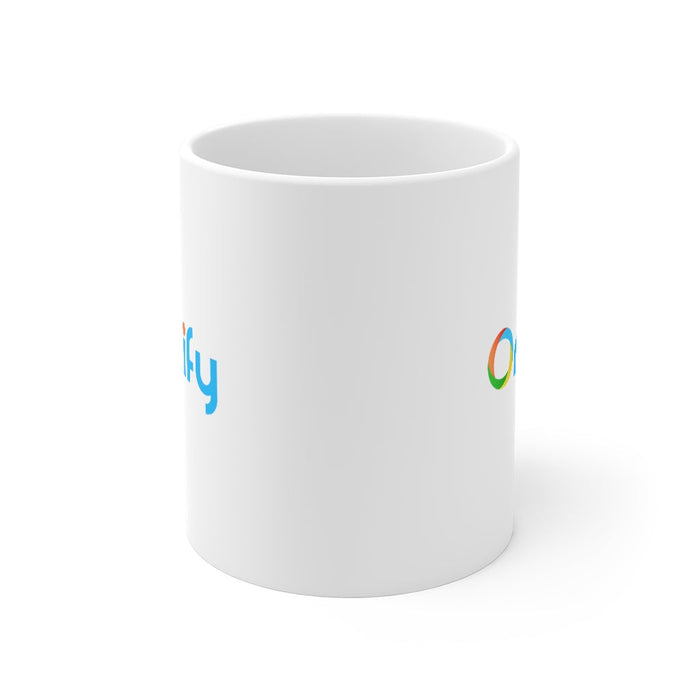 Mug from "": white, blue mug, minimal style