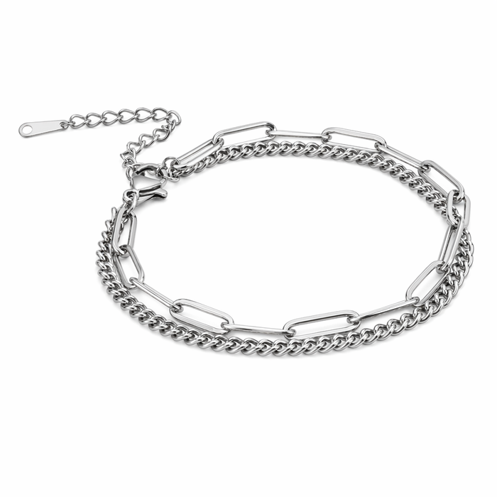 Multi-Strand Charm Bracelet for a Fashionable Stacked Style Silver