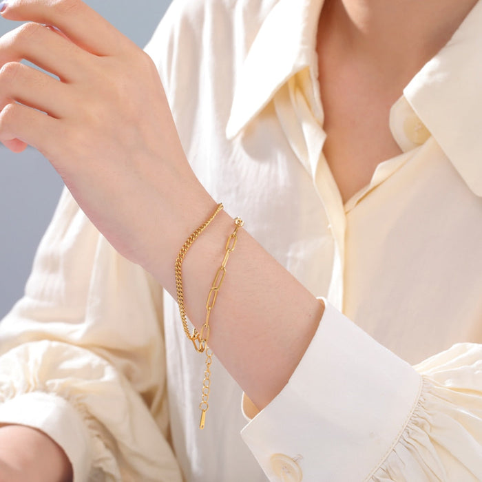 Multi-Strand Charm Bracelet for a Fashionable Stacked Style: gold bracelet, minimal style