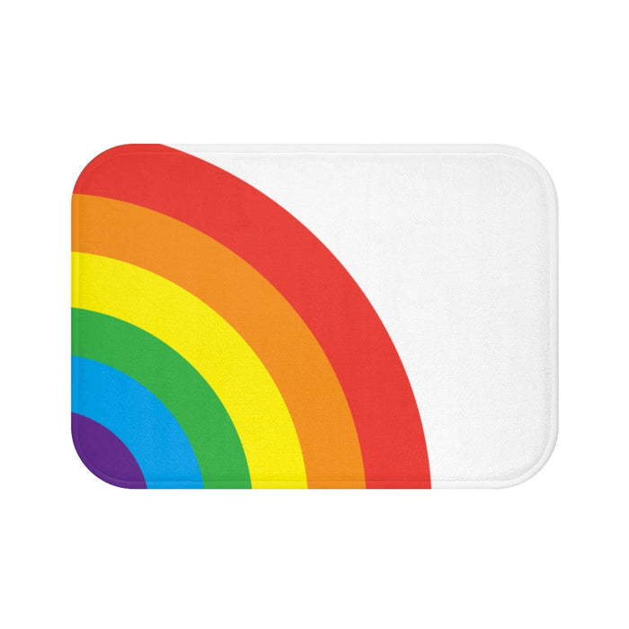 Multicolored Bathroom Rug: white, red rainbow, minimal, colorful graphic style
