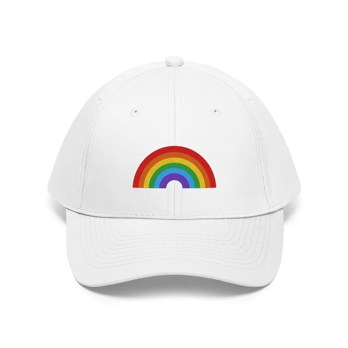 Multicolored Gender-Neutral Cotton Hat: dark gray, red rainbow, minimal style