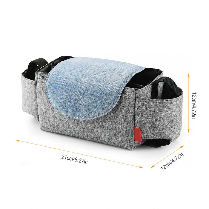Multifunctional Baby Stroller Bottle Carrier Bag: gray, black stroller organizer bag, minimal practical style