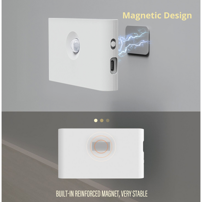 Night Light with Motion Detection: white, warm yellow light wall-mounted night lights, minimal modern style