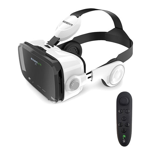 Ninja Dragon VZ4 Virtual Reality Headset with Remote Control for 4" to 6" Smartphones: white, black VR headset with handheld