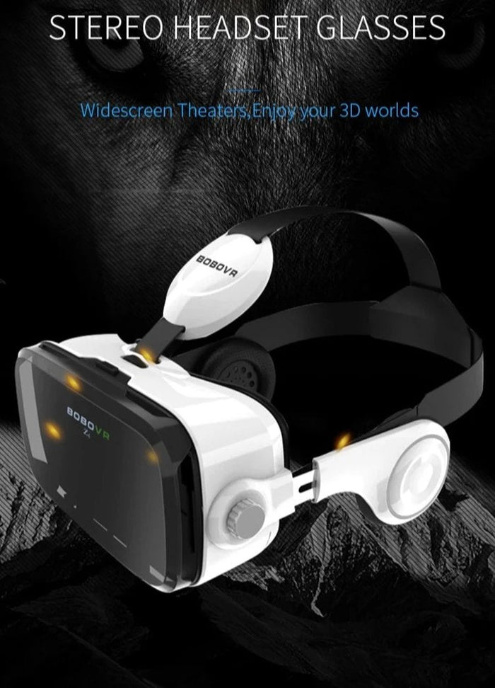 Ninja Dragon VZ4 Virtual Reality Headset with Remote Control for 4" to 6" Smartphones: white, black VR headset with handheld