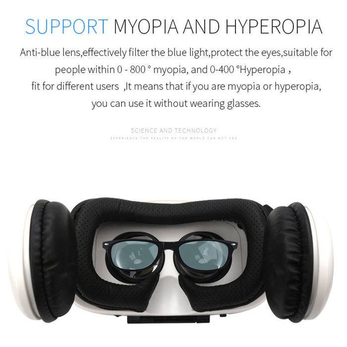 Ninja Dragon VZ4 Virtual Reality Headset with Remote Control for 4" to 6" Smartphones: white, black VR headset with handheld