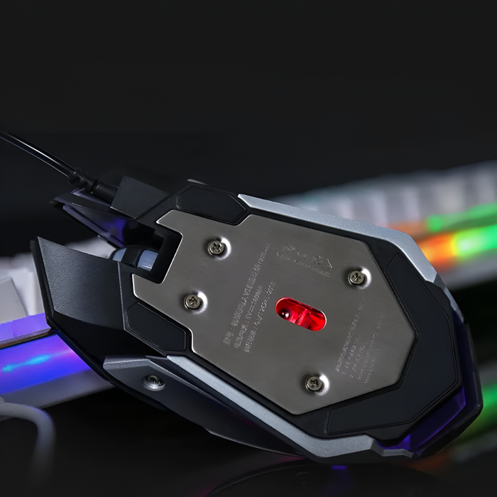 Ninja Dragons V1X Premium Metal Gaming Set, Keyboard and Mouse Pair: black, dark gray computer mouse, futuristic gaming style