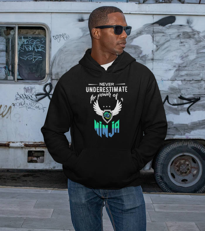 Ninja Hoodie for Men: black, white ninja, graphic casual style