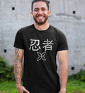 Ninja Men's Shirt: A Distinctive Choice for Stealthy Style: black, white ninja theme, minimal graphic style