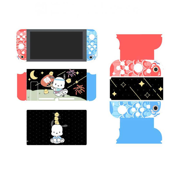 Nintendo Switch Cute Cartoon Skin Set: pink, white My Melody character, kawaii cartoon style
