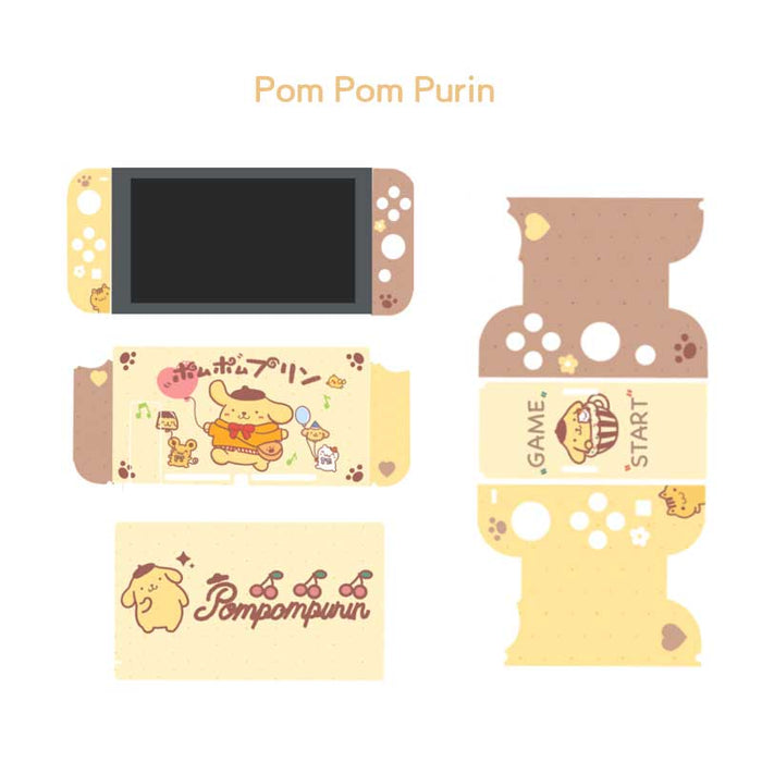 Nintendo Switch Cute Cartoon Skin Set: pink, white My Melody character, kawaii cartoon style