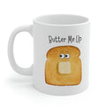 Novelty Mug, Toast Me Up with Butter: white, golden brown cartoon toast slice