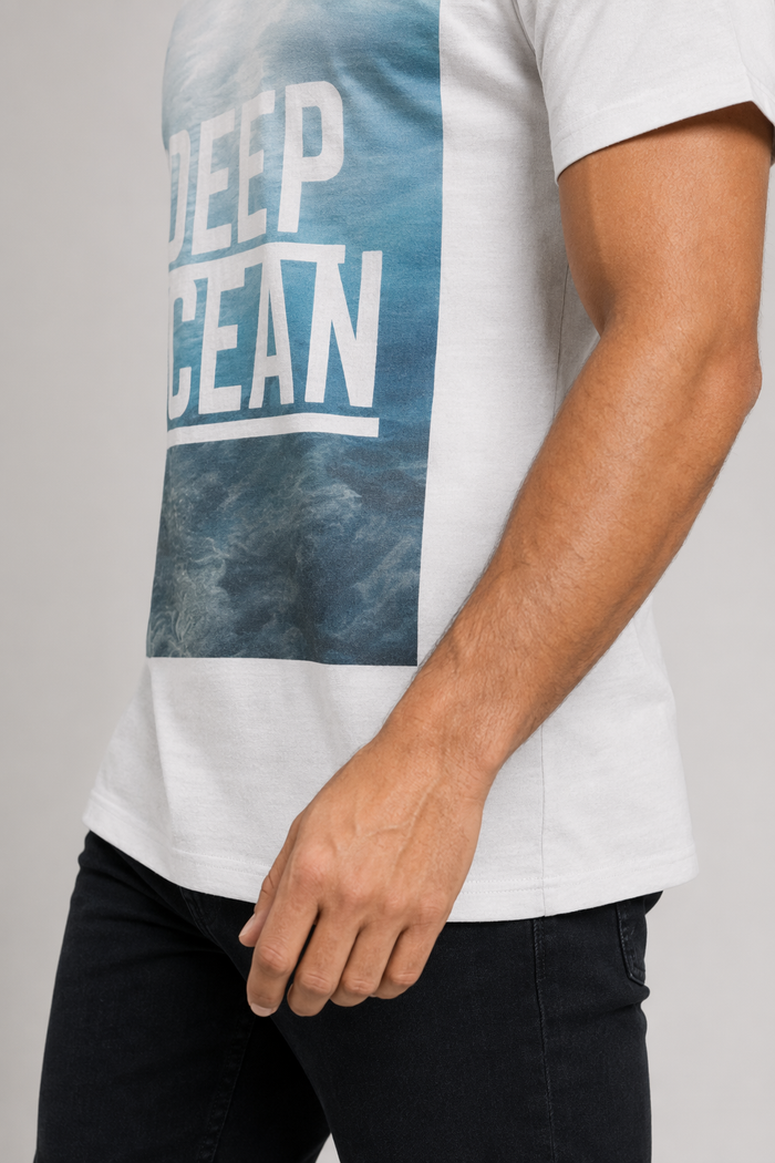 Ocean Logo Tee for Men White