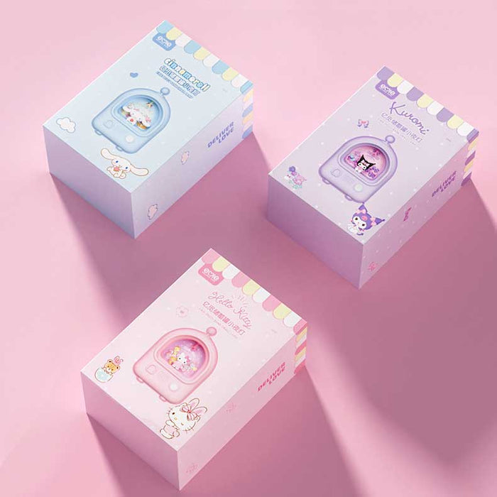 Official LED Light Cute Coin Bank: light pink, pink Hello Kitty and other Sanrio-style characters, kawaii cartoon style