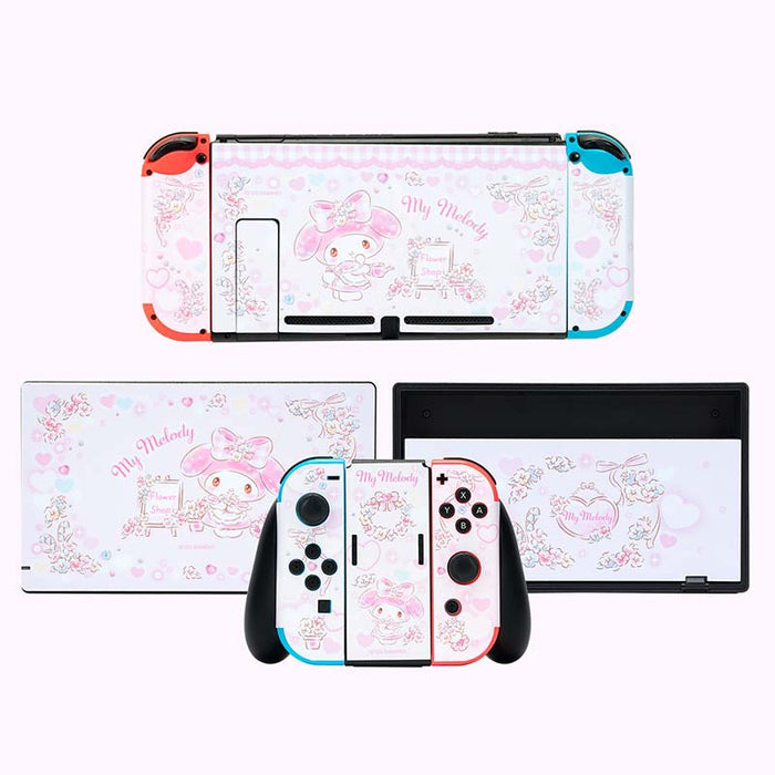 Official Licensed Cartoon Nintendo Switch Skins: lavender, white Kuromi character theme, kawaii cartoon style