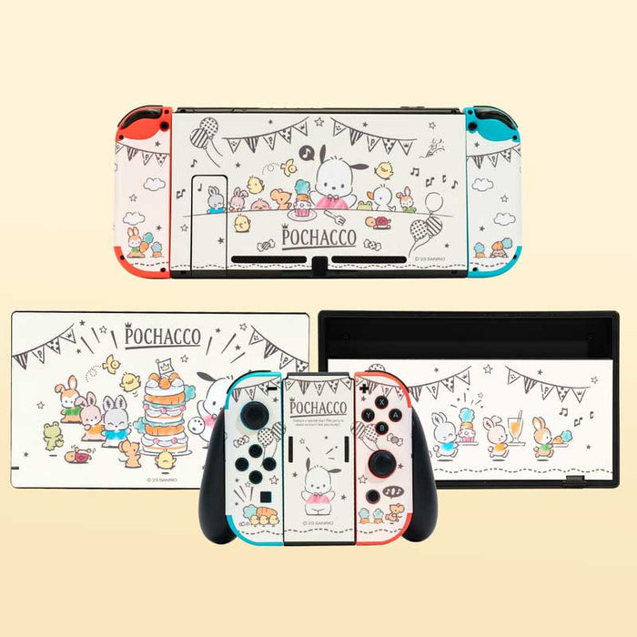 Official Licensed Cartoon Nintendo Switch Skins: lavender, white Kuromi character theme, kawaii cartoon style