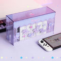 Official Licensed Cute Switch Dust Cover: transparent purple, lavender Kuromi character, kawaii cartoon style