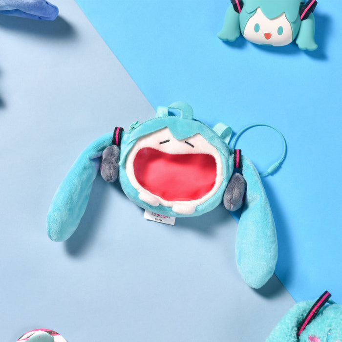 Official Miku Itabag Mini Plush: teal, aqua anime-style teal twin-tailed character, kawaii cartoon style
