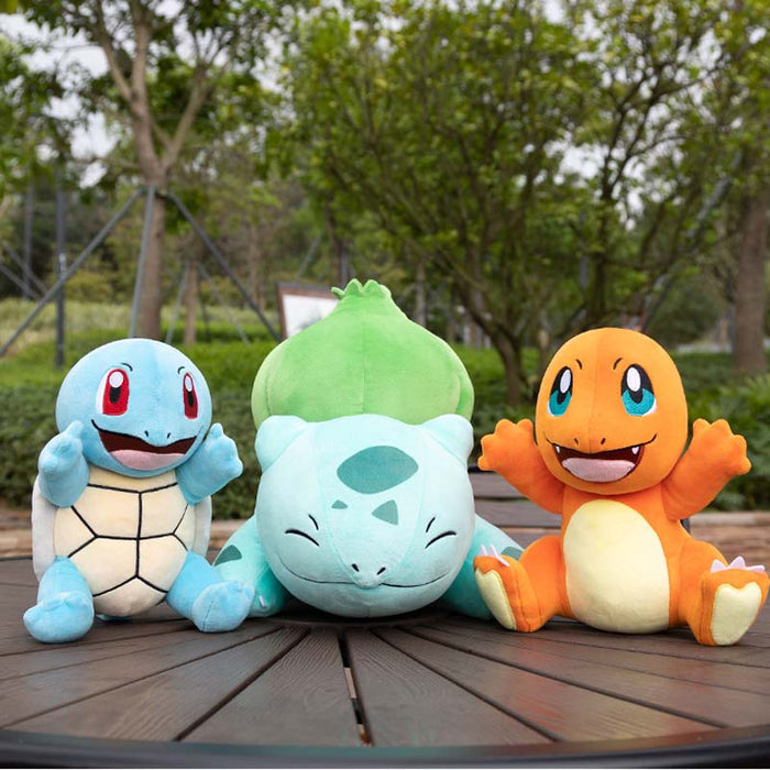 Official Starters Plushies: Classic Nostalgia Collection: light turquoise, green Bulbasaur character, cartoon, kawaii style
