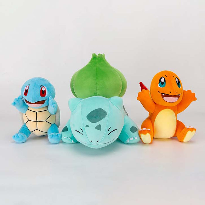 Official Starters Plushies: Classic Nostalgia Collection: light turquoise, green Bulbasaur character, cartoon, kawaii style
