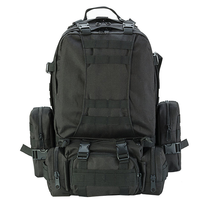 Outdoor Military Backpack, 50L, Resistant to Water: black, dark gray backpack, tactical style