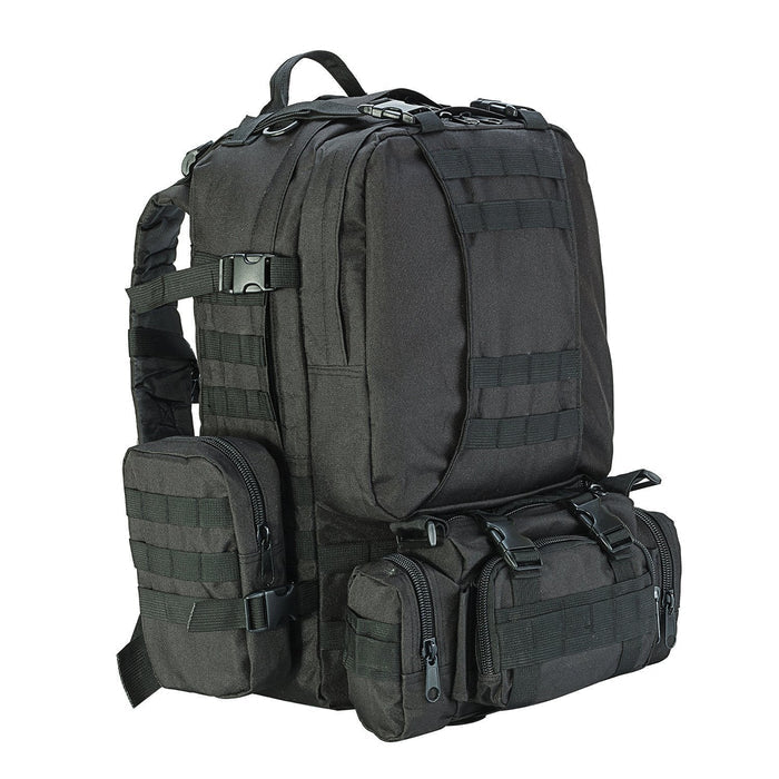 Outdoor Military Backpack, 50L, Resistant to Water: black, dark gray backpack, tactical style