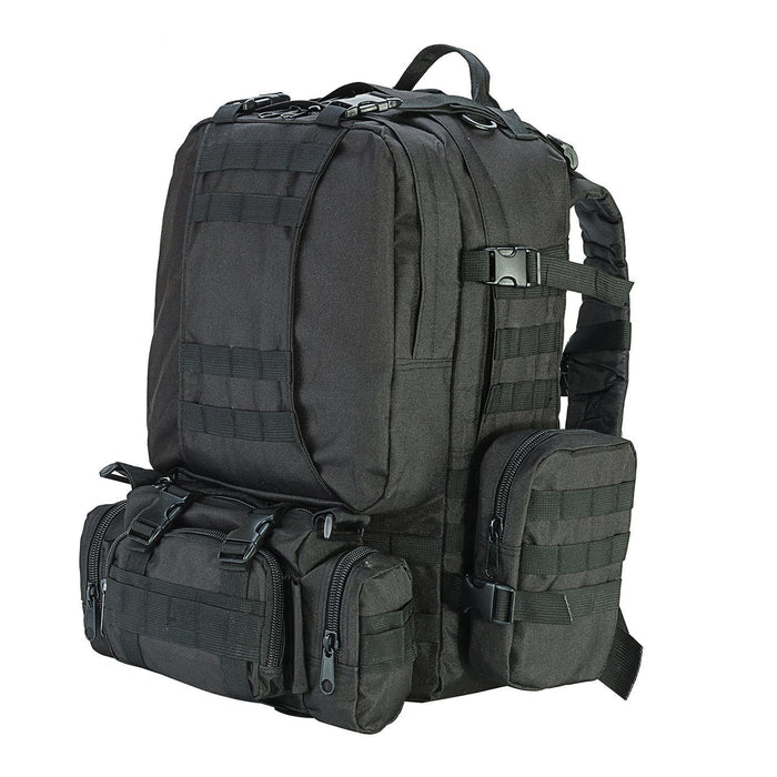 Outdoor Military Backpack, 50L, Resistant to Water: black, dark gray backpack, tactical style