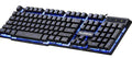 PC Gaming Keyboard with 3 Color LED Backlight and Alpha 3C USB Connectivity for Ninja Dragons: black, purple computer keyboar