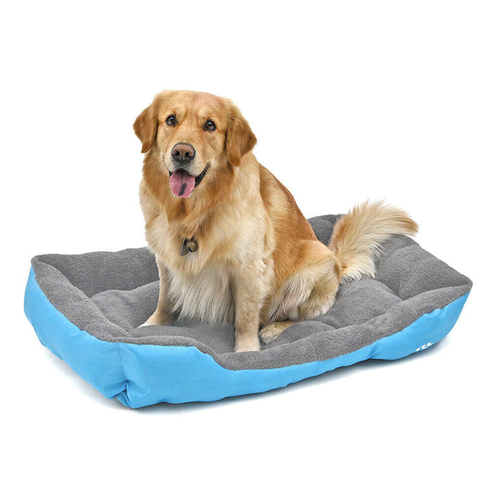 Pet Fleece Bed Pad, 6 Different Sizes: golden tan, gray golden retriever dog, minimal product photo style