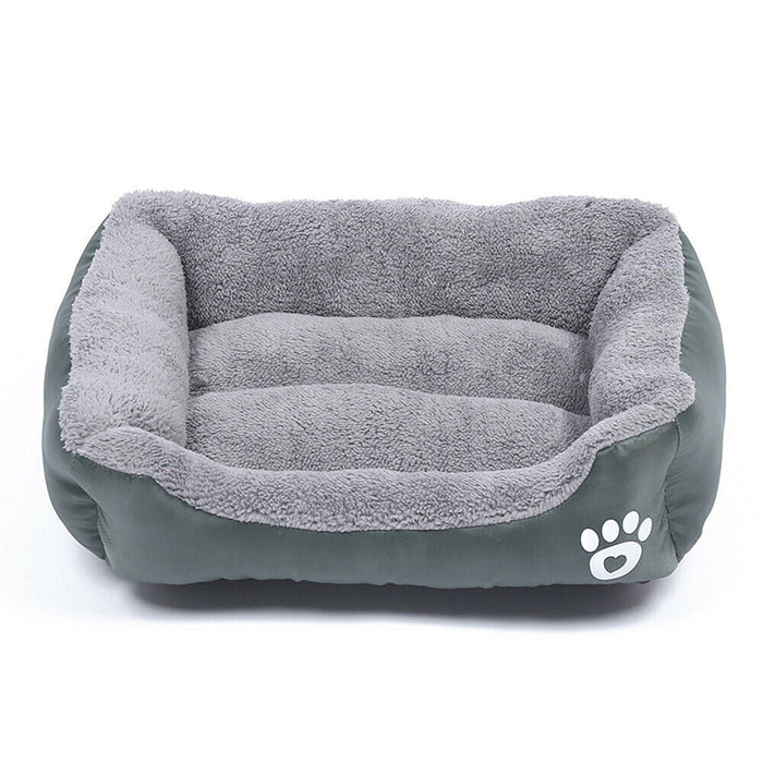 Pet Fleece Bed Pad, 6 Different Sizes: golden tan, gray golden retriever dog, minimal product photo style