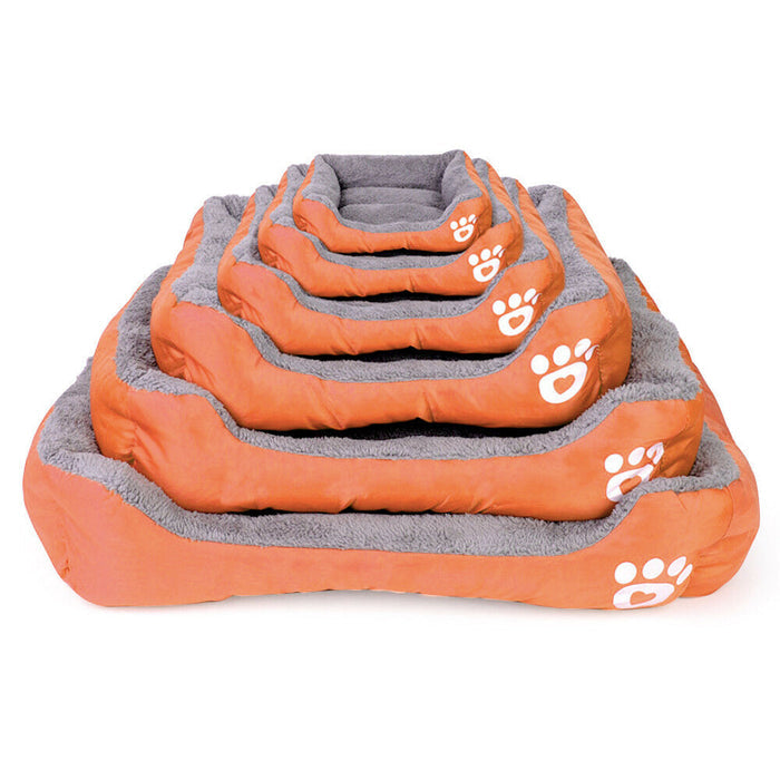 Pet Fleece Bed Pad, 6 Different Sizes: golden tan, gray golden retriever dog, minimal product photo style