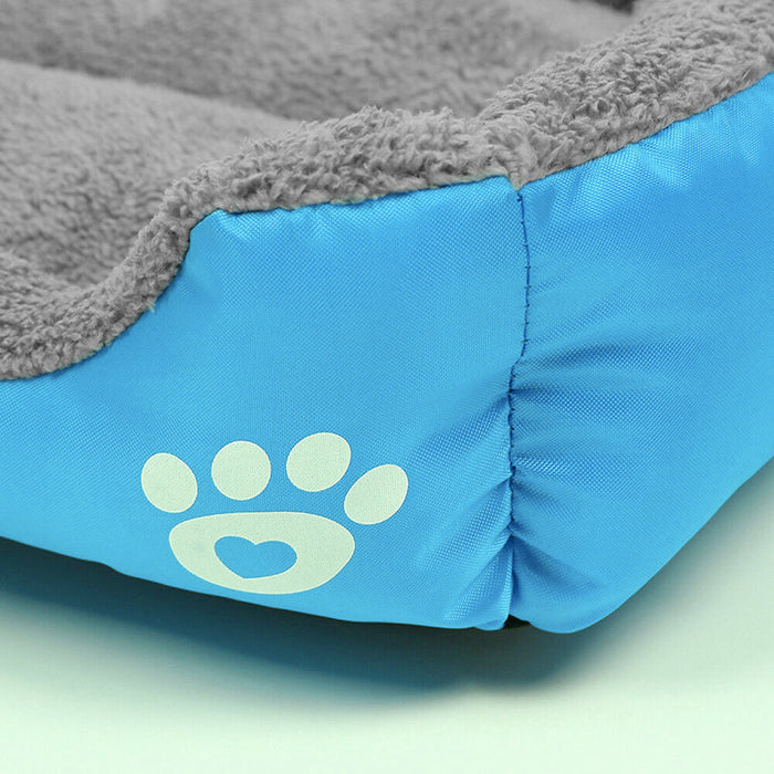 Pet Fleece Bed Pad, 6 Different Sizes: golden tan, gray golden retriever dog, minimal product photo style