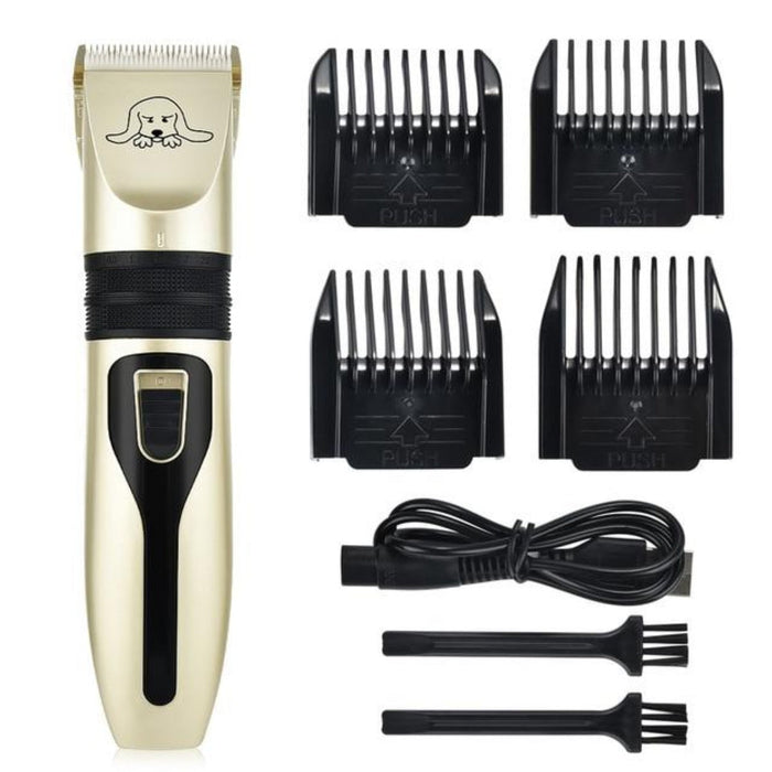 Pet Grooming Kit: Clarifying the Essentials: gold, black electric hair clipper grooming kit, minimal style