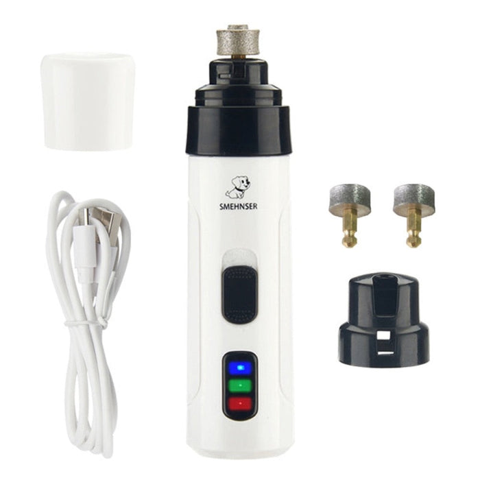 Pet Nail Trimmers: The Ultimate Wireless Grooming Solution for Your Furry Friend: white, black electric grooming/trimming dev