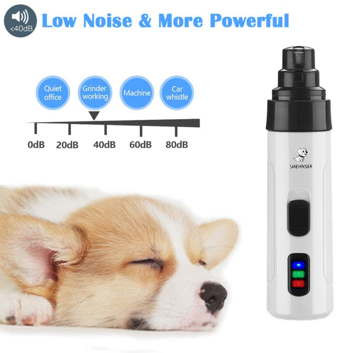 Pet Nail Trimmers: The Ultimate Wireless Grooming Solution for Your Furry Friend: white, black electric grooming/trimming dev
