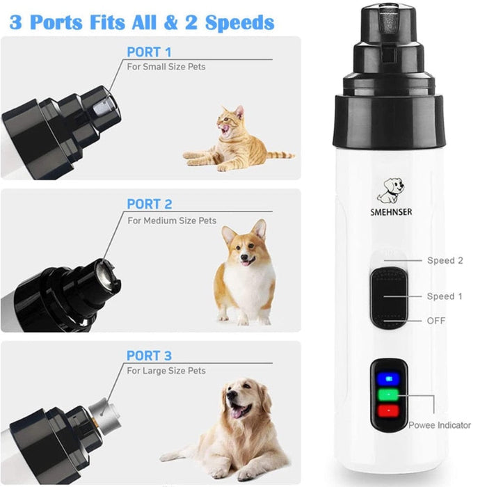 Pet Nail Trimmers: The Ultimate Wireless Grooming Solution for Your Furry Friend: white, black electric grooming/trimming dev
