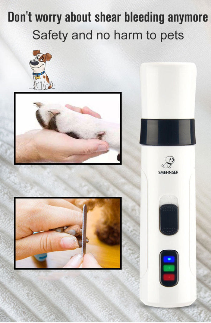 Pet Nail Trimmers: The Ultimate Wireless Grooming Solution for Your Furry Friend: white, black electric grooming/trimming dev