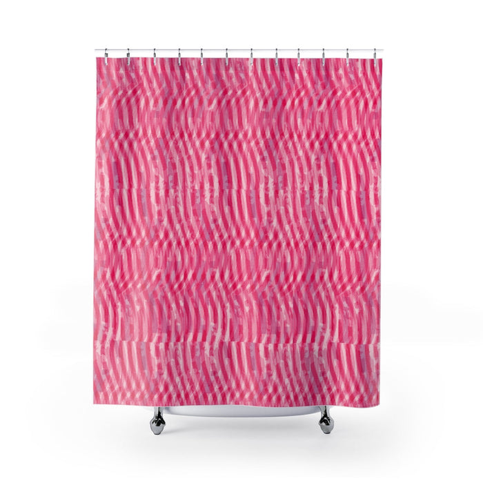 Pink Delight Shower Curtains: pink, white shower curtain, abstract style