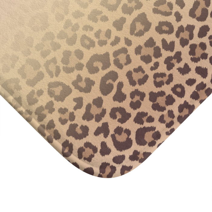 Pink Leopard Print Bath Mat, Stylish Home Decor for your Bathroom: pale pink, beige leopard print, animal print style
