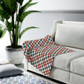 Plush Blanket Throw in Red and Green Plaid Design: red, green throw blanket, classic plaid style