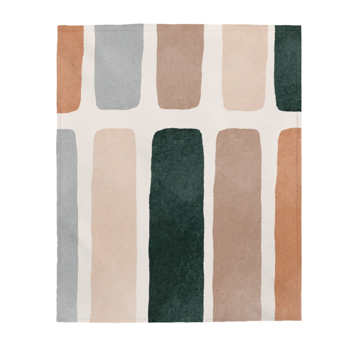 Plush Throw Blanket with Abstract Design: cream, beige throw blanket, modern minimalist style