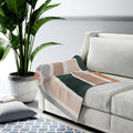 Plush Throw Blanket with Abstract Design: cream, beige throw blanket, modern minimalist style