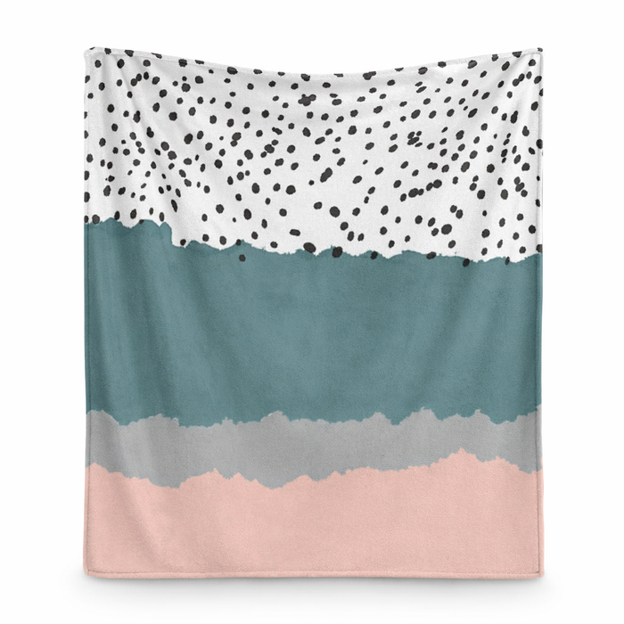 Plush Throw Blanket with Abstract Lines - Available in 3 Sizes Default