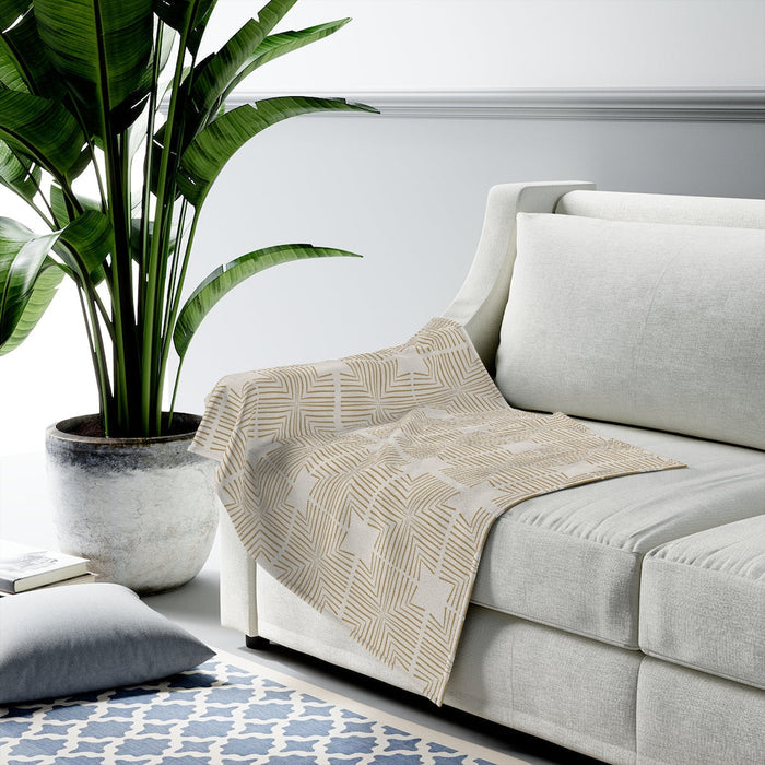 Plush Throw Blanket with Beautiful Design: cream, beige throw blanket, minimal style