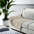 Plush Throw Blanket with Beautiful Design: cream, beige throw blanket, minimal style