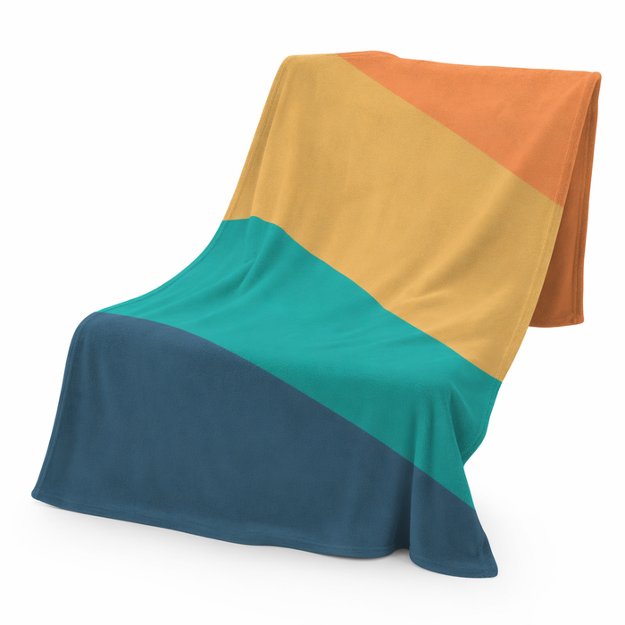 Plush Throw Blanket with Diagonal Stripes Default